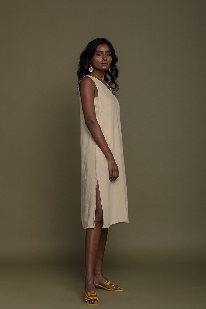 Reading Tea Leaves Dress in Neutral Beige from Reistor