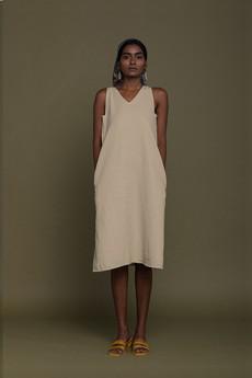 Reading Tea Leaves Dress in Neutral Beige via Reistor