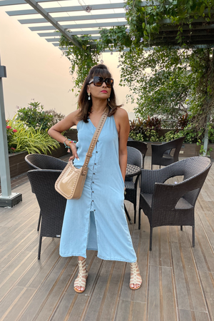 In the Mood for Love Denim Maxi Dress from Reistor