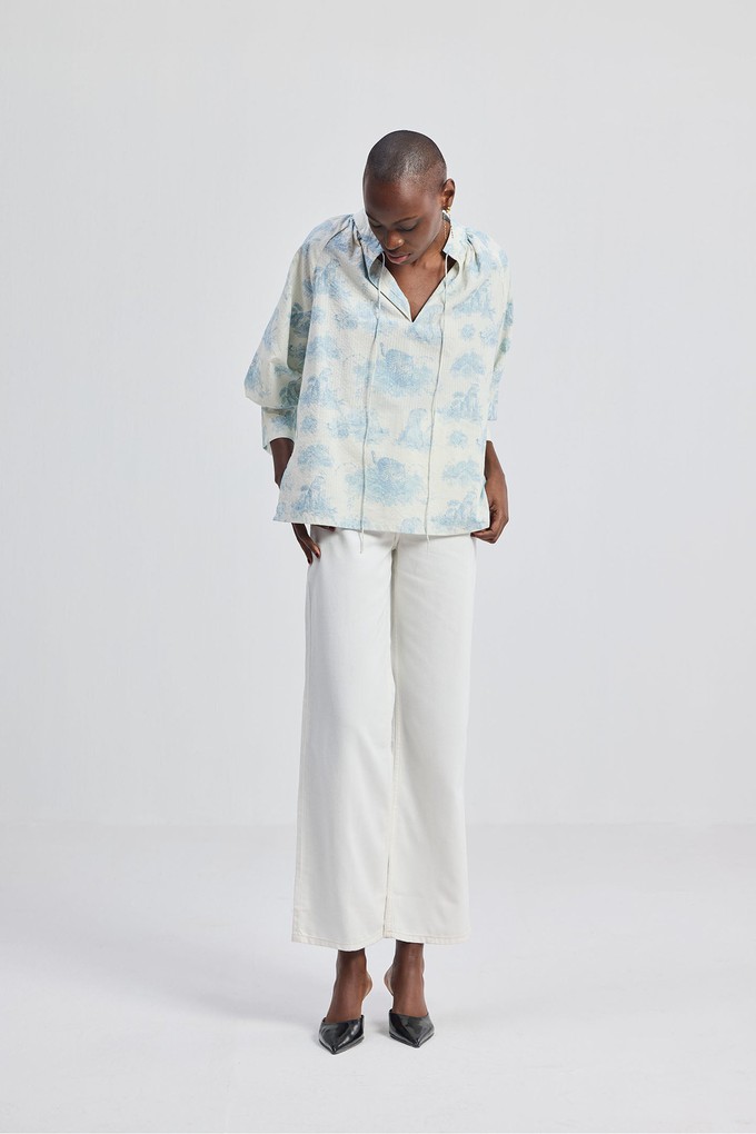 Relaxed-fit Shirt with Drawstring in Animal Print from Reistor