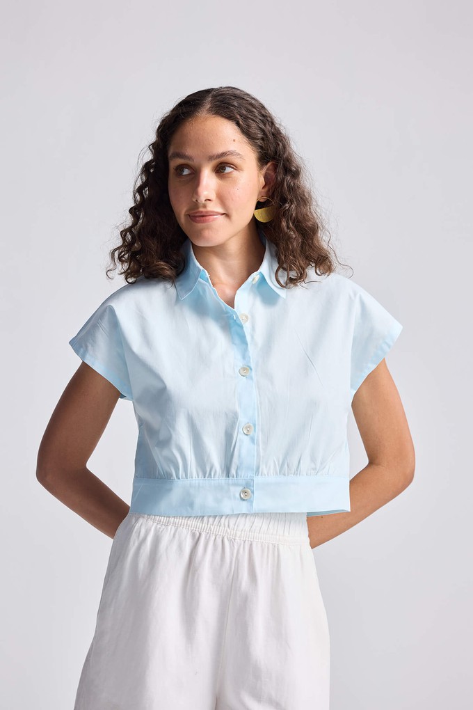 Oversized Crop Shirt in Summer Blue from Reistor
