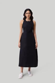 Cross-back Midi Dress in Black via Reistor