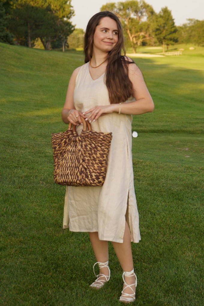 Reading Tea Leaves Dress in Neutral Beige from Reistor