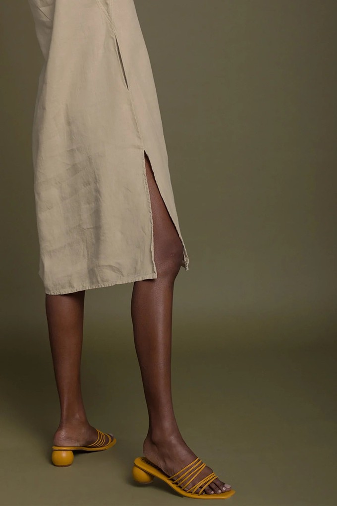 Reading Tea Leaves Dress in Neutral Beige from Reistor