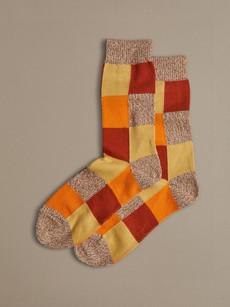 Organic Cotton Socks | Patchwork Orange via ROVE