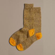 Fine Merino Wool Socks - Dark Yellow Marl via ROVE