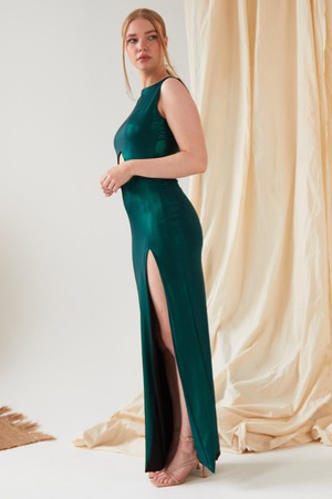 Green Cut Out Side Dress from Sarvin