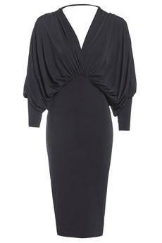 Black Batwing Sleeve Dress via Sarvin