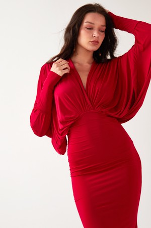Red Batwing Dress from Sarvin