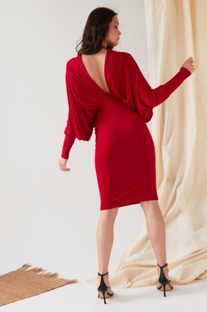 Red Batwing Dress from Sarvin