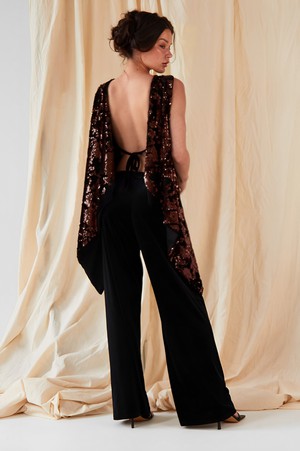 Wide Leg Velvet Trousers from Sarvin