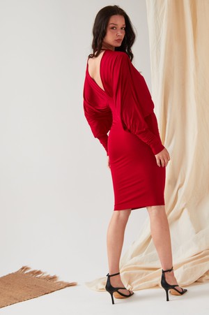 Red Batwing Dress from Sarvin