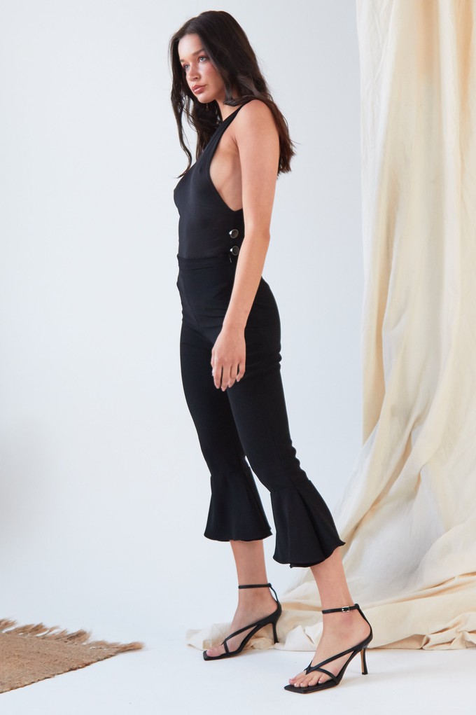 Black Frill Hem Trousers from Sarvin