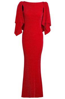 Red Cowl Back Gown via Sarvin