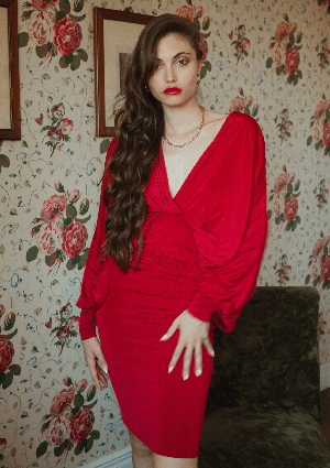 Red Batwing Dress from Sarvin