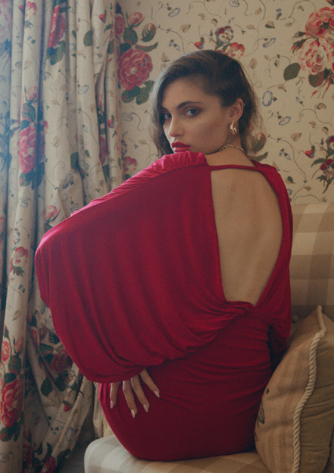 Red Batwing Dress from Sarvin
