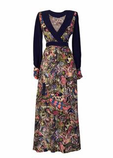 Printed Long Sleeve Maxi Dress via Sarvin