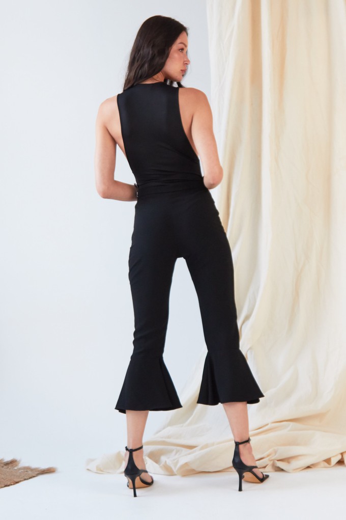 Black Frill Hem Trousers from Sarvin