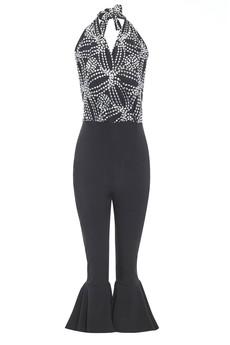 Black Backless Jumpsuit via Sarvin
