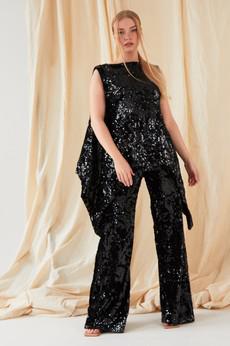 Sequin Flared Trousers via Sarvin
