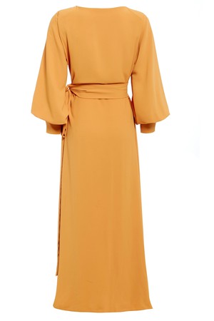 Mustard Wrap Dress from Sarvin