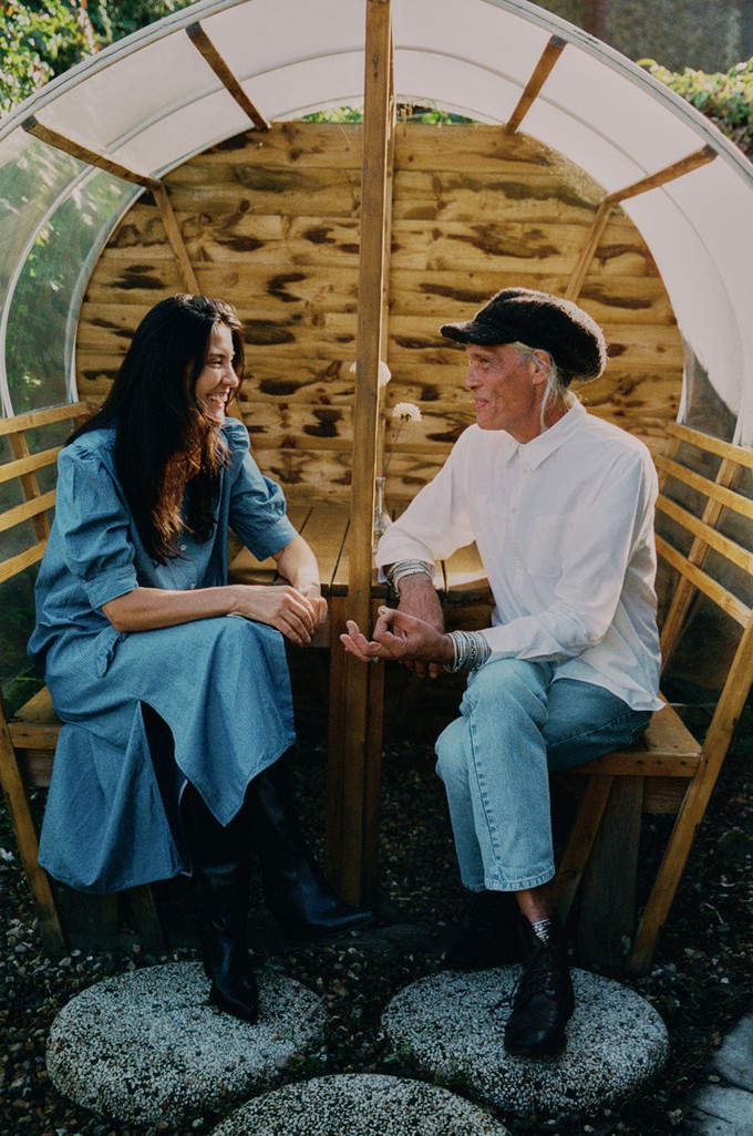 Rosa Puff Sleeve Shirtdress, Blue Light Wash Japanese Denim from Saywood.