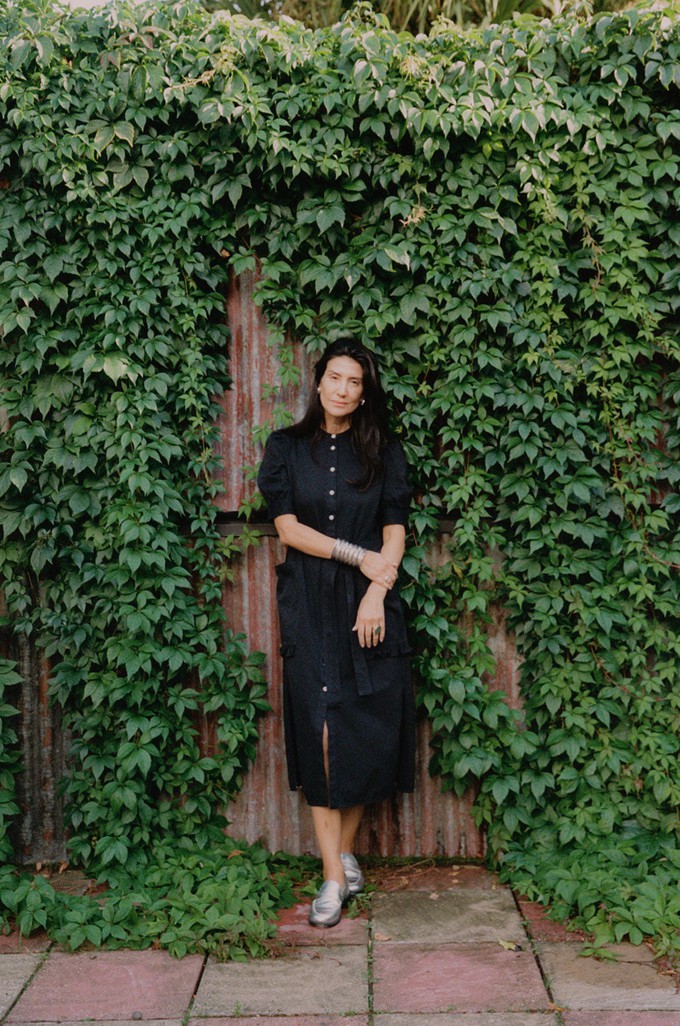 Rosa Puff Sleeve Shirtdress, Black Japanese Denim from Saywood.