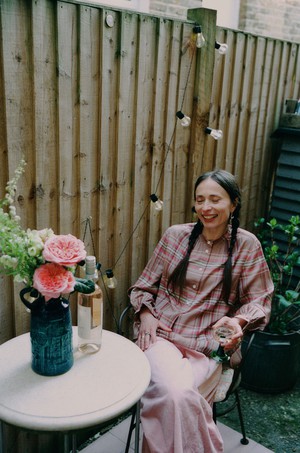 Limited Edition Marie Gather Neck A-Line Blouse, Pink Check Deadstock Cloth from Saywood.