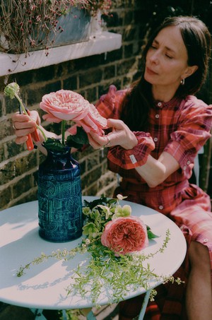 Rosa Puff Sleeve Shirtdress, Cherry Coral Tartan Check from Saywood.