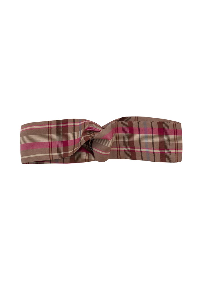 Thandi Headband, Zero Waste, Pink Check Deadstock Cloth from Saywood.