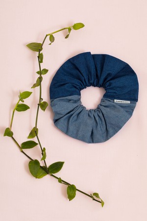 Patchwork Scrunchie, Zero Waste, Japanese Denim from Saywood.