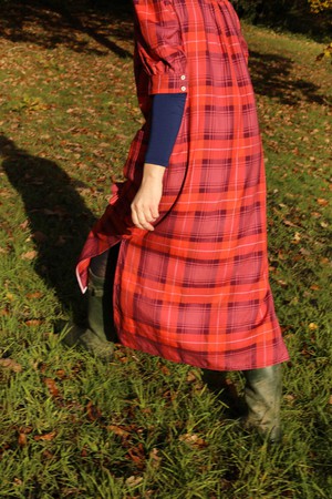 Rosa Puff Sleeve Shirtdress, Pink Coral Tartan Check from Saywood.