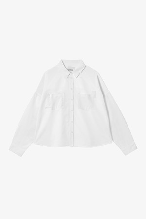 Lela Patch Pocket Shirt, White Recycled Cotton from Saywood.