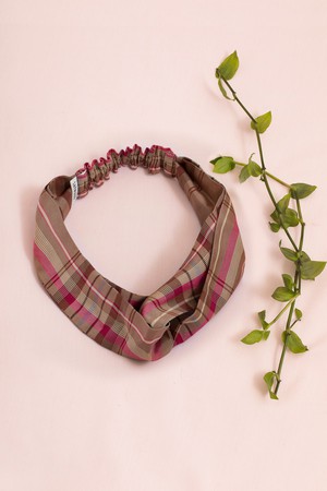 Pink Check Silky Headband & Scrunchie Gift Set from Saywood.