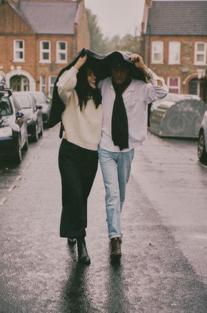 Amelia Wide Leg Culotte Trouser, Black Organic Cotton & Linen from Saywood.