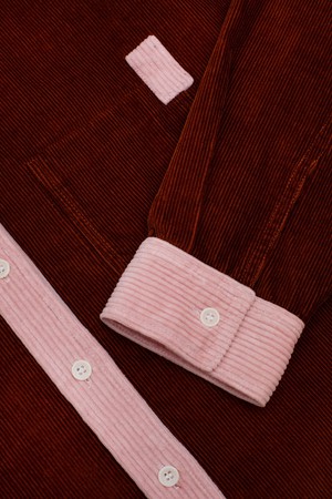 Lela Boxy Shirt, Caramel Organic Cotton Corduroy from Saywood.