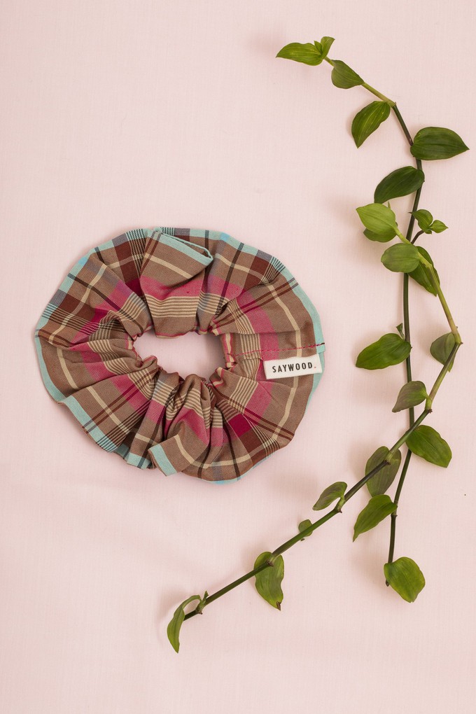 Heidi Headband, Zero Waste, Pink Check | Deadstock Cloth from Saywood.