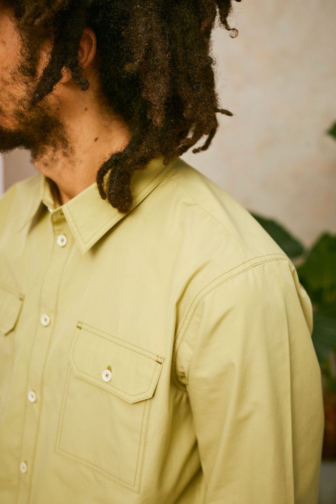 Limited Edition Mens Eddy Utility Shirt, Khaki Cotton from Saywood.