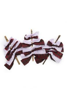 Sustainable Christmas Decorations (Pack of 3), Red Check / Lilac via Saywood.