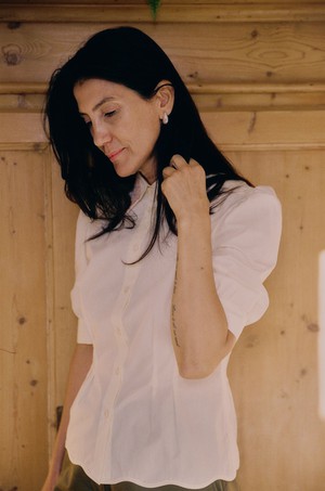 Joni Puff Sleeve Lace Collar Blouse, Yellow Cotton from Saywood.