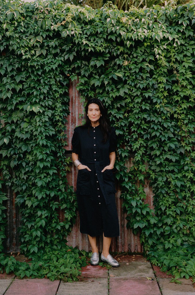 Rosa Puff Sleeve Shirtdress, Black Japanese Denim from Saywood.