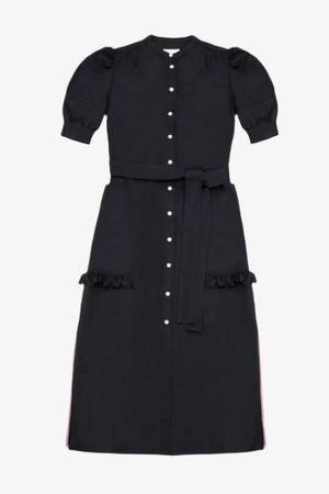 Rosa Puff Sleeve Shirtdress, Black Japanese Denim from Saywood.