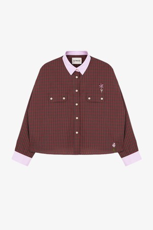 Jules Utility Shirt, Red Check Cotton from Saywood.