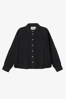 Lela Boxy Shirt, Black Japanese Denim via Saywood.