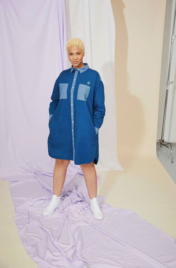 Etta Oversized Shirtdress, Japanese Denim Cotton from Saywood.