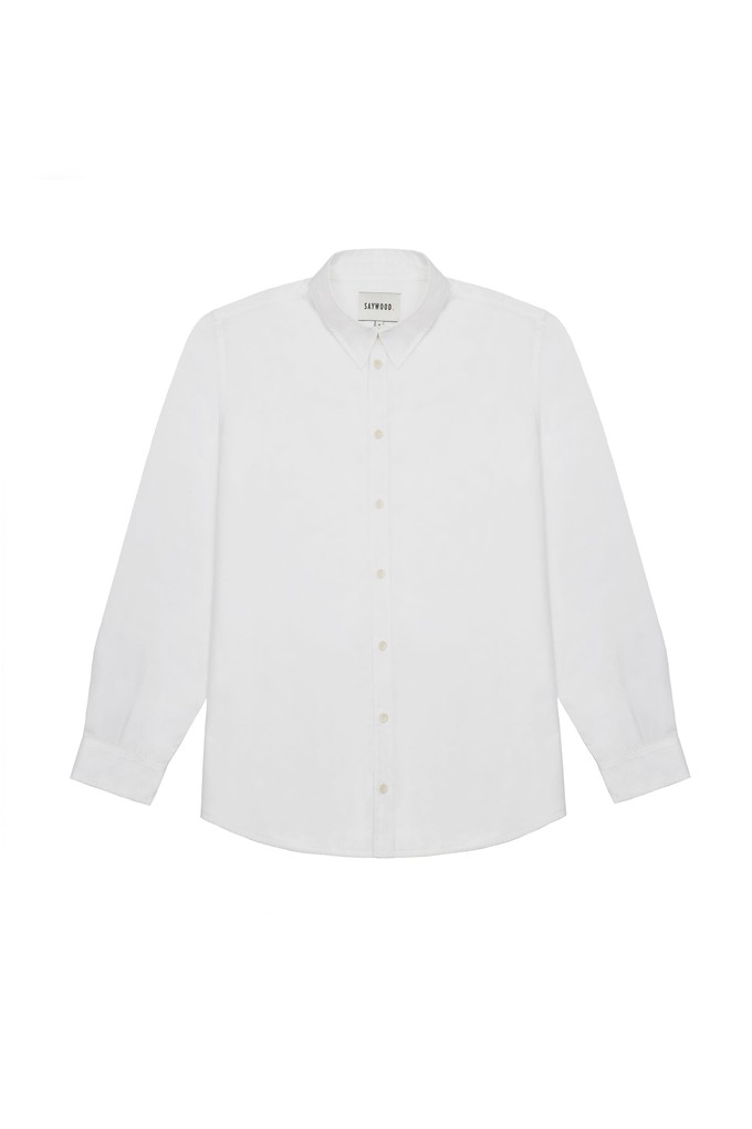 Mens Eddy Classic White Shirt, Cotton Bamboo from Saywood.