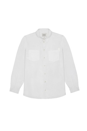 Mens Eddy Patch Pocket Shirt, White Cotton Bamboo from Saywood.