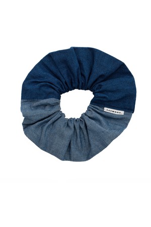 Patchwork Scrunchie, Zero Waste, Japanese Denim from Saywood.