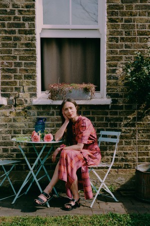 Rosa Puff Sleeve Shirtdress, Cherry Coral Tartan Check from Saywood.