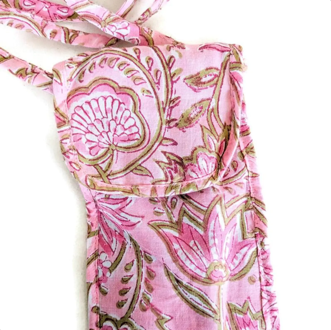 Block-Printed Crossbody Mobile Phone Cell Phone Bag With Slim Pocket from Shakti.ism